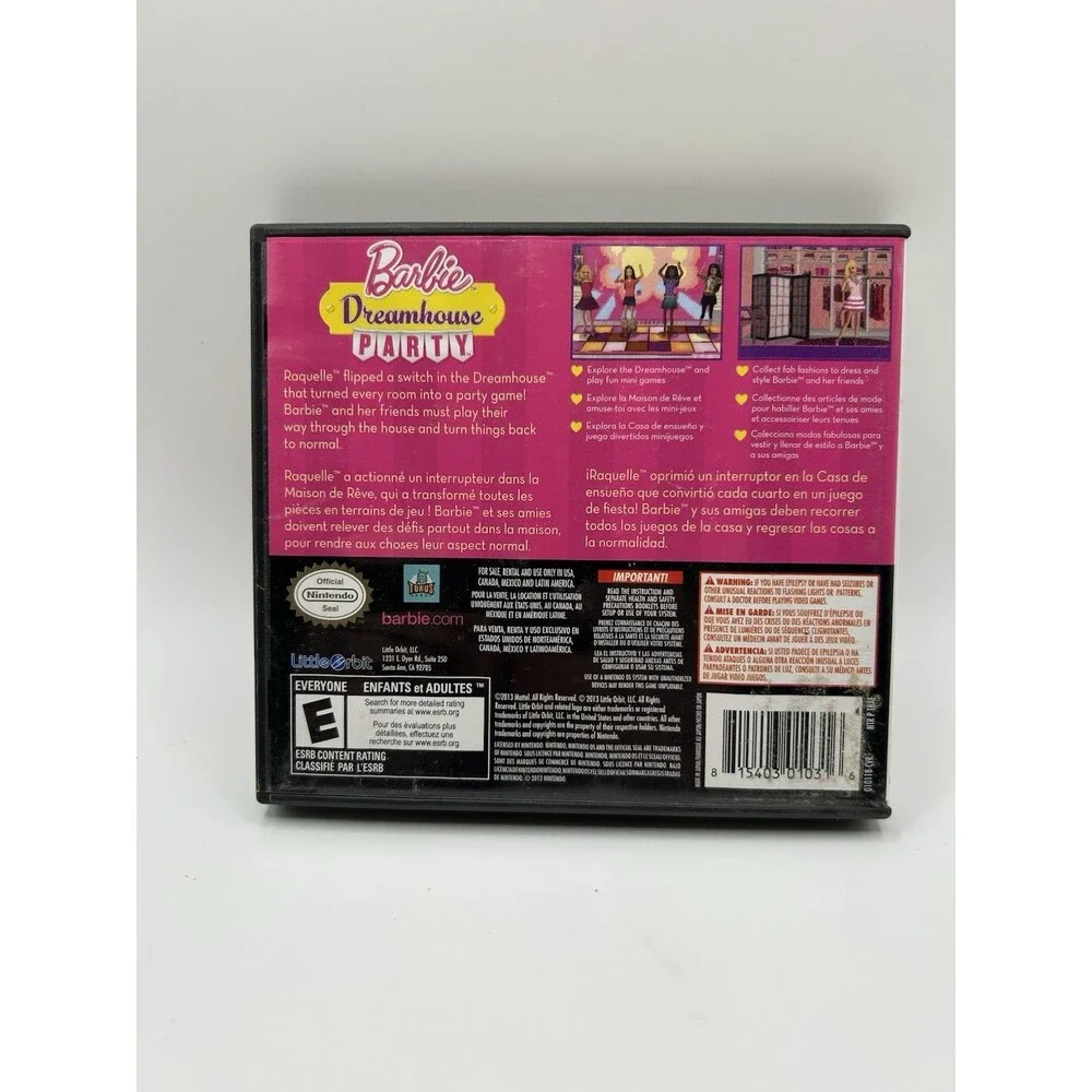 Barbie Dreamhouse Party Nintendo DS Case Only Replacement